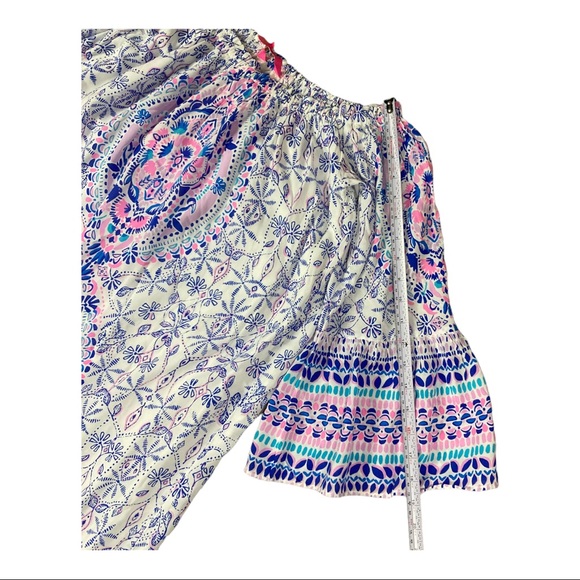 Lilly Pulitzer Women’s Abigale Midi Dress Engineered Multi Rayon Off Shoulder XS - Picture 9 of 16
